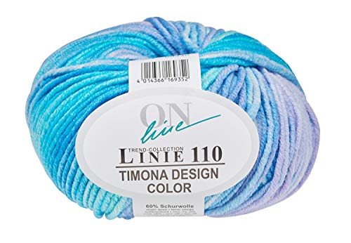 Online Wolle Trend-Collection Linie 110 Timona Design Color 50g Garn 60% Schurwolle Strickgarn Häckelgarn Farbe 304 von Online