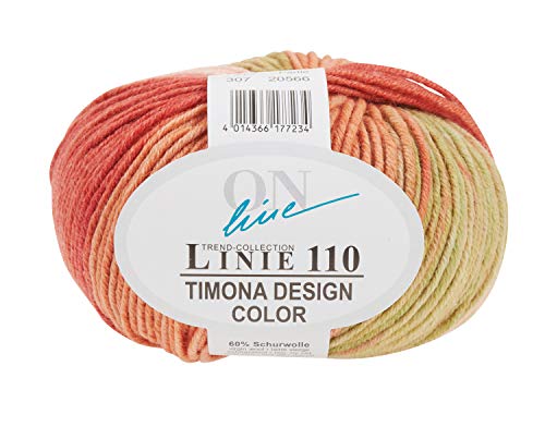Online Wolle Trend-Collection Linie 110 Timona Design Color 50g Garn 60% Schurwolle Strickgarn Häckelgarn Farbe 307 von Online