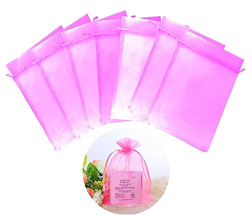 Only faith 50 Stück Rosa Organza-Beutel 13 x 18 cm Farbe Rosa Transparent Geschenkbeutel Hochzeit Party Verpackung Schmuckbeutel (13 x 18, Rosa) von Only faith