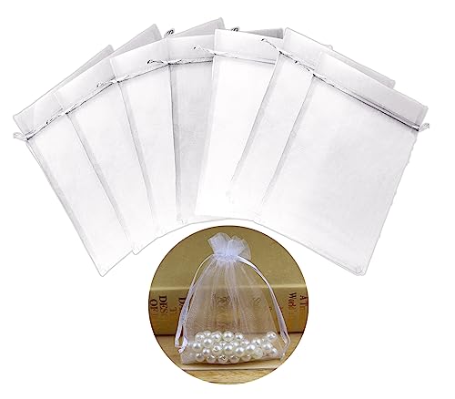 Only faith 50 weiße Organza-Beutel 13 x 18 cm, weiß, transparent, Geschenkbeutel, Hochzeitsfeier und Verpackung, Schmuckbeutel (13 x 18, weiß) von Only faith
