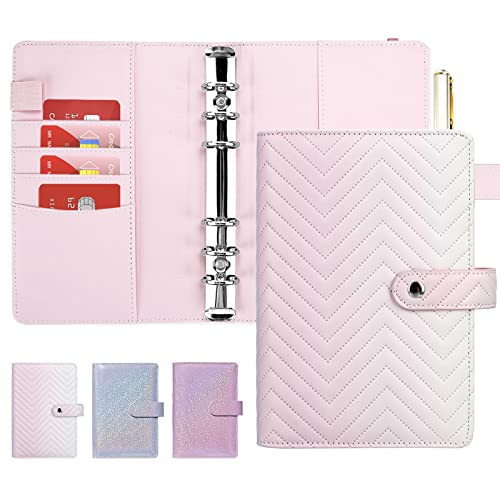Onlyesh Ringbuch A6, Budget Planner, 6 Löcher PU Leder Budget Binder, Kompatibilität mit A6 Budgetblätter, Binder Taschen und Bargeld, Farbverlauf Rosa Onlyesh Ringbuch A6, Budget Planner, 6 Löcher PU Leder Budget Binder, Kompatibilität mit A6 Budgetblätter, Binder Taschen und Bargeld, Farbverlauf Rosa von Onlyesh
