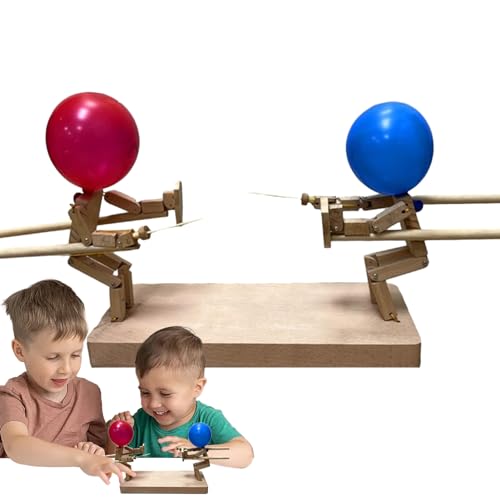 Balloon Bamboo Man Battle, 2024 Balloon Bamboo Man Battle, 2024 New Handmade Wooden Fencing Puppets, Wooden Bots Battle Game, Ballon-Bambus-Mann-Schlacht spielzeug, Holz-Bots-Kampfspiel für 2 Spieler von Onlynery