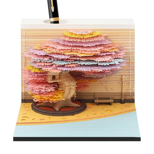 Onlynery 3D Kalender,3D Baum Kunst 2026 Kalender Notizblock - Notizblock Tisch Deko für Schüler Lehrer Studium Schule Wohn| für Lehrer Familie StudentenwohnBüro Party Weihnachten von Onlynery