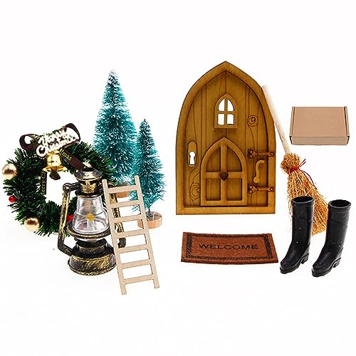 Puppenhaus Weihnachtsschmuck,Miniatur-Holzbausatz für Erwachsene - DIY-Puppenhaus aus Holz, handgefertigtes Miniatur-Set für Garten, Zuhause, Schlafzimmer, Party Onlynery von Onlynery