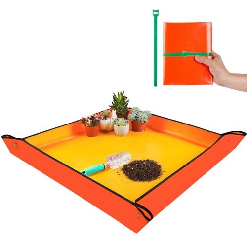 Extra große Umtopfmatte für Zimmerpflanzen, Umpflanzen und Eintopfen, Mix Mess Control, 100.3x100.3 cm, tragbares Garten-Tablett, Pflanzen-Pflanzmatte, Oma, Geburtstagsgeschenk von Onlysuki