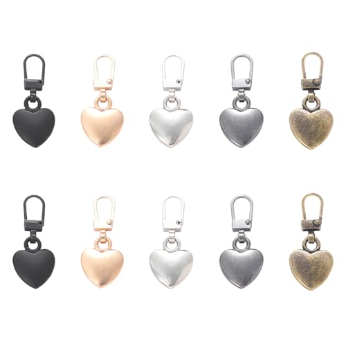 10 Stück Liebe Reissverschluss Anhänger Metall Reissverschluss Reparatur Set Fix Reissverschluss Zipper Reißverschluss Zieher Ersatz Abnehmbare Zipper Pull Fixer für Jacken Koffer Ruckäcke 10 Stück Liebe Reissverschluss Anhänger Metall Reissverschluss Reparatur Set Fix Reissverschluss Zipper Reißverschluss Zieher Ersatz Abnehmbare Zipper Pull Fixer für Jacken Koffer Ruckäcke von Onperpoe
