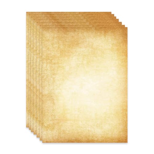 100 Blatt Pergamentpapier, Vintage-Briefpapier, A4, doppelseitig, bedruckbar, altes antikes Schreibpapier für Bastelzertifikate, Speisekarten und Einladungen von Onperpoe