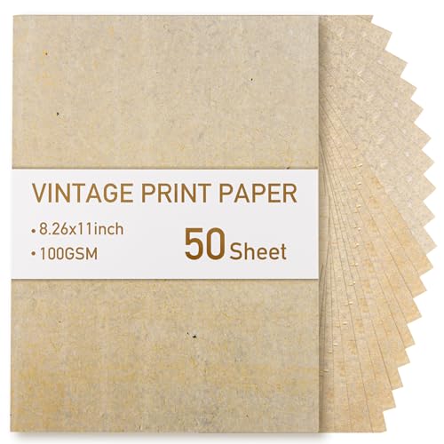 50 Blatt Vintage Papier, A4 Pergamentpapier zum Basteln, Pergamentpapier Urkundenpapier, 100GSM Zertifikatpapier A4 für Drucker, Papyruspapier Büttenpapier zum Basteln Schreiben 50 Blatt Vintage Papier, A4 Pergamentpapier zum Basteln, Pergamentpapier Urkundenpapier, 100GSM Zertifikatpapier A4 für Drucker, Papyruspapier Büttenpapier zum Basteln Schreiben von Onperpoe