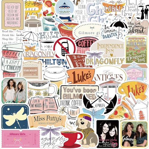 52 Stück Gilmore Mädchen Sticker Set Wasserfeste Vinyl Funny TV Show Aufkleber Aesthetic Aufkleber für Auto Laptop Skateboard Fahrrad Moped Motorrad Fahrrad Computer 52 Stück Gilmore Mädchen Sticker Set Wasserfeste Vinyl Funny TV Show Aufkleber Aesthetic Aufkleber für Auto Laptop Skateboard Fahrrad Moped Motorrad Fahrrad Computer von Onperpoe