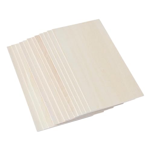 Balsaholzplatten 200 x 100 x 1,5 mm, dünne Sperrholzplatten, Bastelholzplatte, glattes Balsaholzbrett für Heimdekoration, DIY-Handwerksprojekte, Holzhandwerk, Modellmalerei und Gravur, 12 Stück von Onperpoe