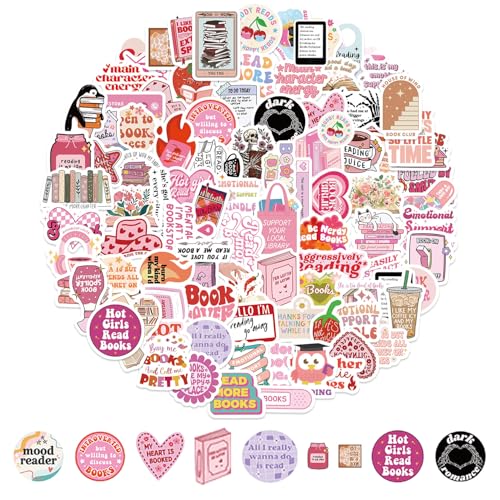 Bookish Sticker Set 100 Stück Fantasy-Cartoon Aufkleber aus Vinyl Wasserfeste Sticker Aesthetic Graffiti Sticker Romantische Leseaufkleber Deko für Skateboard Laptop Handy Koffer Helm Motorrad von Onperpoe