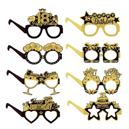 Onperpoe 8pcs Geburtstag Brille 18./30./60./70. Geburtstag Sonnenbrille Happy Birthday Photo Booth Requisiten Geburtstag Party Papier Brillen Dekoration Geschenke Geburtstag Requisiten für Männer von Onperpoe