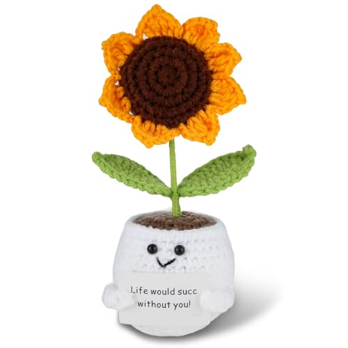 Pocket Hug Sonnenblumen Geschenke mit Inspirierender Karte Gehäkelte Blumen und Gestickte Glücksbringer Beste Freundin Dankeschön Geschenk für Familien Freunden Kollegen Pocket Hug Sonnenblumen Geschenke mit Inspirierender Karte Gehäkelte Blumen und Gestickte Glücksbringer Beste Freundin Dankeschön Geschenk für Familien Freunden Kollegen von Onperpoe