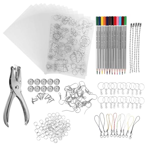 Schrumpffolie Set 169 Stück Schrumpffolie zum Basteln mit 15 Blank A5 Schrumpffolie Schlüsselbundzubehör Buntstifte Locher Schrumpffolien Set für Kinder DIY Handwerk Dekorationen 14.5 x 20 cm Schrumpffolie Set 169 Stück Schrumpffolie zum Basteln mit 15 Blank A5 Schrumpffolie Schlüsselbundzubehör Buntstifte Locher Schrumpffolien Set für Kinder DIY Handwerk Dekorationen 14.5 x 20 cm von Onperpoe