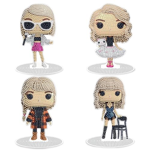 Taylor Diamond Painting Set 4 Stück DIY Diamant Painting Erwachsene mit Werkzeugen für Kinder und Erwachsene Anfänger Taylor Merch Geschenke für Freunde und Fans von Onperpoe