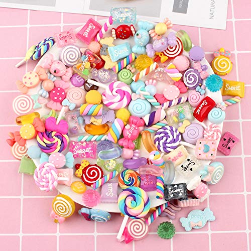 10 Teile/Zufällig Gesendete Harz Lutscher Candy Slime Cabochon Charms Anhänger Machen Accessoire Home Telefondekoration von Onsinic