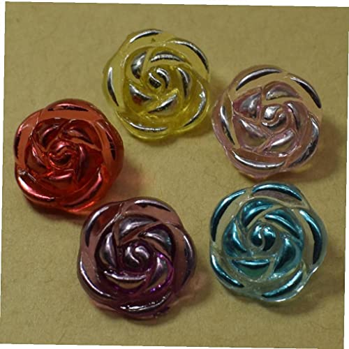 50 Stücke Mix Farbe Transparent Rose Shirt Buttons Bekleidungsbedarf Nähen Zubehör13mm Handwerk Scrapbooking Kleidung Zubehör von Onsinic