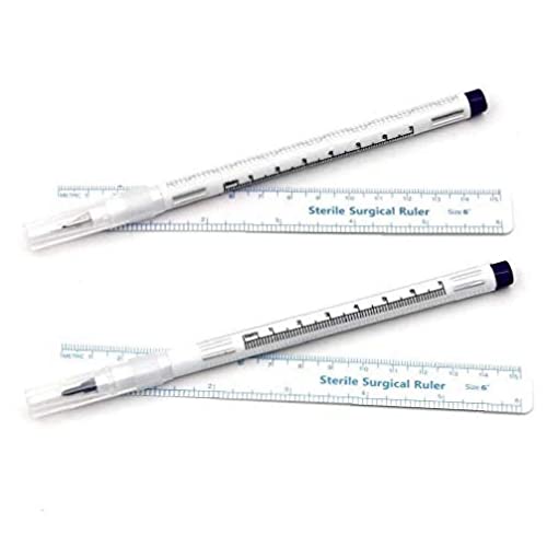 Onsinic 2 Stücke Hautmarkierungsstift Regeln Chirurgische Spitze Marker Tätowierer Stift 0.5mm 1mm Positionieren Körperkunst Marking Stift von Onsinic