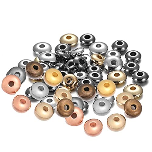 Onsinic 400 Stücke 6mm Charme Spacer Perlen Radperlen Flach Runde Lose Perlen Für DIY Schmuck Machen Lieferung Zubehör von Onsinic