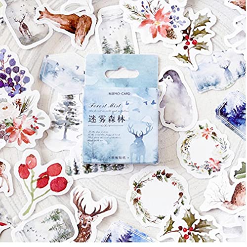 Onsinic 46pcs Mini-Papier-Aufkleber Winter-Wald Kleine Tiere Tagebuch Album Dekoration Scrapbooking Aufkleber von Onsinic