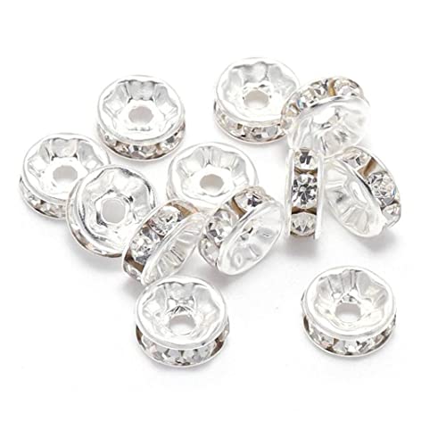 Onsinic 50 Stücke Kristall Wulst Rondelles Lose Spacer Perlen Charme Für DIY Schmuckherstellung Zubehör von Onsinic