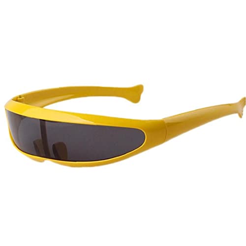 Onsinic Gläser Verspiegelte Schmale Einzelne Linsenroboter Futuristische Sonnenbrille Cosplay Kostüm Brillen-Foto-Requisiten, Gelb + Schwarz, Einheitsgröße Onsinic Gläser Verspiegelte Schmale Einzelne Linsenroboter Futuristische Sonnenbrille Cosplay Kostüm Brillen-Foto-Requisiten, Gelb + Schwarz, Einheitsgröße von Onsinic