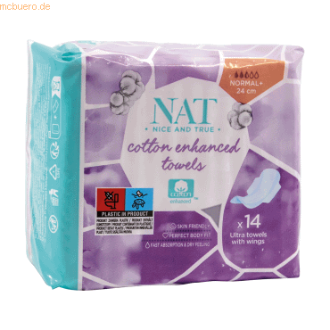 Ontex Ultra dünne Damenbinden NAT Nice and True 332158 14 Stück Ontex Ultra dünne Damenbinden NAT Nice and True 332158 14 Stück von Ontex