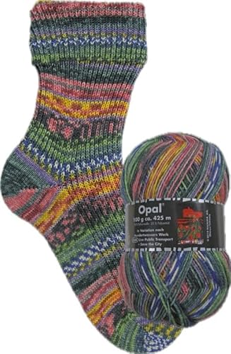 100g Sockenwolle Opal Hundertwasser III - Use Public Transport - Save the City - 3202 von OPAL
