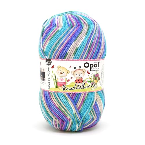 Opal 6-fach Sockenwolle Knuddelbande Pullover-/u. Sockenwolle 75% Schurwolle/25% Polyamid, 150g/420 m, Socken stricken (11321 Bärchen-Pärchen) von OPAL