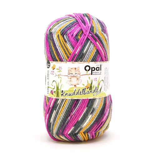 Opal 6-fach Sockenwolle Knuddelbande Pullover-/u. Sockenwolle 75% Schurwolle/25% Polyamid, 150g/420 m, Socken stricken (11322 Tollpatschkatze) von OPAL
