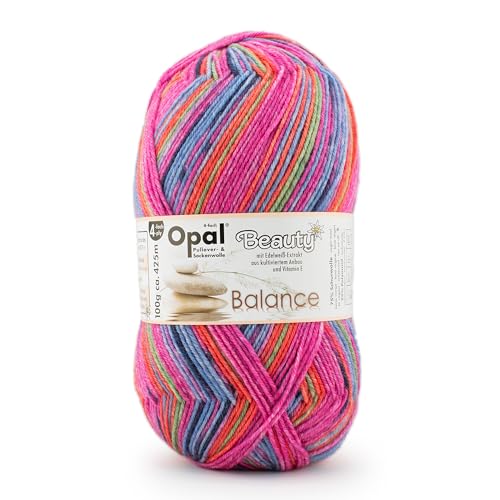 Opal Beauty Balance 4-fädige Pullover-/Sockenwolle mit Edelweißextrakt u. Vitamin E,100g/425m, 75% Schurwolle (Superwash) 25% Polyamid (11400 ruhiges Verweilen) von OPAL