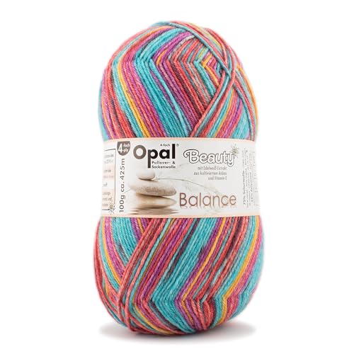 Opal Beauty Balance 4-fädige Pullover-/Sockenwolle mit Edelweißextrakt u. Vitamin E,100g/425m, 75% Schurwolle (Superwash) 25% Polyamid (11402 zeitlose Freunde) von OPAL