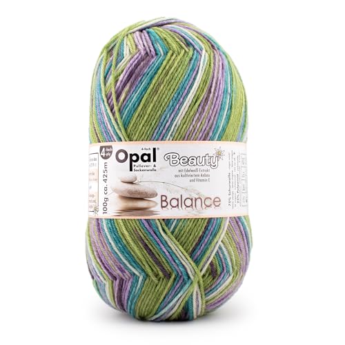 Opal Beauty Balance 4-fädige Pullover-/Sockenwolle mit Edelweißextrakt u. Vitamin E,100g/425m, 75% Schurwolle (Superwash) 25% Polyamid (11404 Selbsterkennung) von OPAL