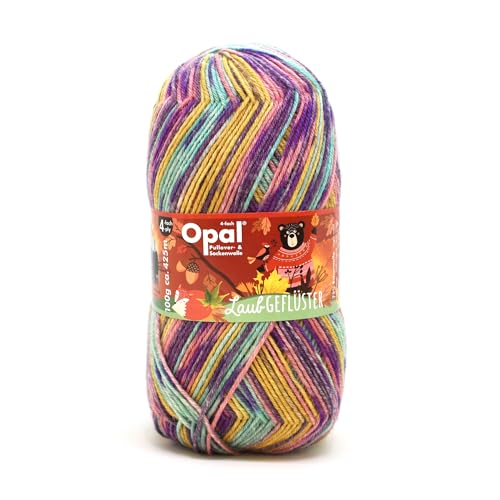 Opal Pullover/Sockenwolle "Laubgeflüster",4-fädig,100g/425m,75% Schurwolle/25% Polyamid,NS 2-3, (11253 Igelrascheln) von Opal