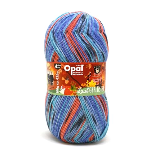 Opal Pullover/Sockenwolle "Laubgeflüster",4-fädig,100g/425m,75% Schurwolle/25% Polyamid,NS 2-3, (11256 Bachgesang) von OPAL