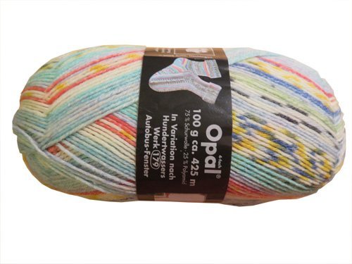 Opal Sockenwolle nach Hundertwasser Autobusfenster von OPAL