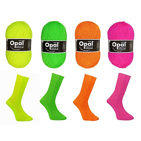 Opal Sockenwolle Uni "Neon", 4-fädig von Opal