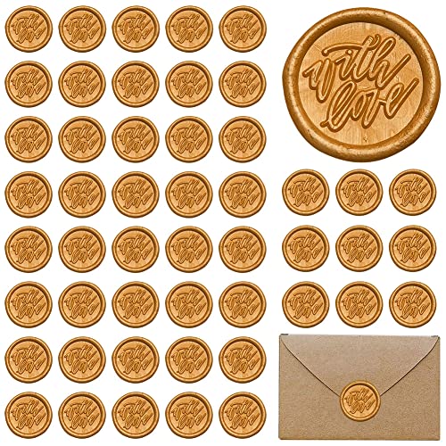 Selbstklebende Wachssiegel, 50 Stück 1 Zoll Siegellack Dankeschön-Siegelaufkleber für Brief Umschlag Postkarte Label Einladung Dekoration Weihnachtsgeschenke von Opaltool