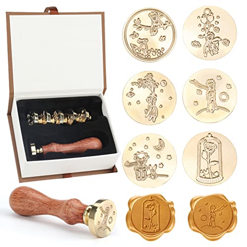 Wachssiegel Stempel Set, 6PC Klassische Wachs Siegel Stempel Messingköpfe mit 1 Holzgriff, Vintage Wax Seal Stamp Kit für Karten Umschlag Postkarte Etikett Hochzeit Einladung Wachssiegel Stempel Set, 6PC Klassische Wachs Siegel Stempel Messingköpfe mit 1 Holzgriff, Vintage Wax Seal Stamp Kit für Karten Umschlag Postkarte Etikett Hochzeit Einladung von Opaltool