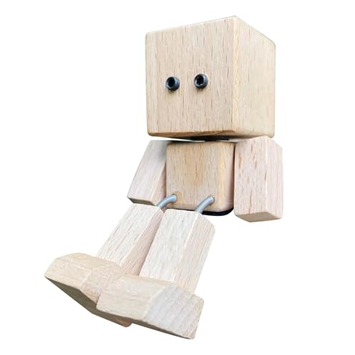 Wackelnde Holzfigur, Schüttelmann Wackelfigur Holz Auto, Wackelnde Holzfiguren mit Gesichtsausdrücke, Wackelfüße Holzpuppe Auto Holzfigurs, Wackelmännchen Autos, Desk Ornaments von Opdestn