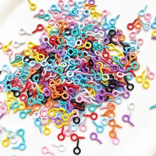 200 Stück bunte kleine Schraubösennadeln, Augenschraubenverschlüsse, Schmuck-Ösenhaken, selbstschneidende Schrauben, Mini-Creolen, Bastelösen für DIY-Schmuckherstellung, Kunst 200 Stück bunte kleine Schraubösennadeln, Augenschraubenverschlüsse, Schmuck-Ösenhaken, selbstschneidende Schrauben, Mini-Creolen, Bastelösen für DIY-Schmuckherstellung, Kunst von Opemg