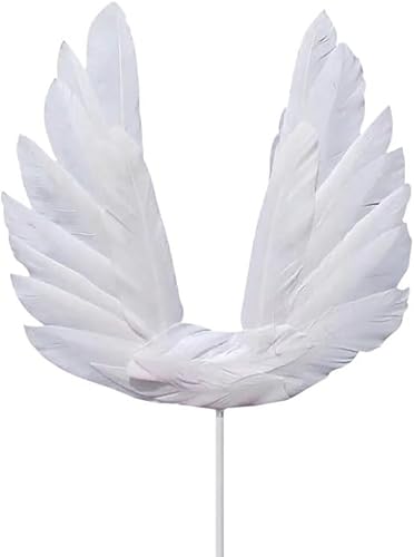 5 Stück weiße Engelsflügel-Kuchenaufsätze, Feder-Cupcake-Topper, Happy Birthday Party, Kuchendekoration, Babyparty, Cupcake-Topper, Jahrestag, Hochzeit, Kuchendekorationen von Opemg