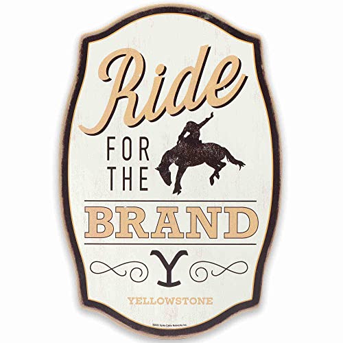 Open Road Brands Yellowstone Wanddekoration aus Holz, Motiv: TV-Show, Motiv: "Ride for the Brand" – Yellowstone-Zitat, Wandkunst für Wohnzimmer oder Büro von Open Road Brands