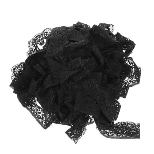 1 Rolle Schwarzes Häkelspitzenband mit Floralem Muster und Gewelltem Rand für Nähprojekte Bastelarbeiten und Diy Kleidung von Operitacx