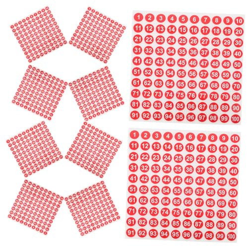 100 Blatt Runde Wasserdichte Nummernaufkleber für Kleidung Selbstklebend Organisation und Vielseitig Einsetzbar für Schule und Zuhause von Operitacx