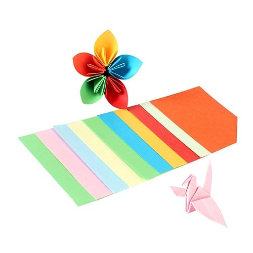 100Blätter Doppelseitiges Origami Papier Lebendige Farben für Bastelprojekte für Interaktion Fördert die Fingerfertigkeit von Operitacx