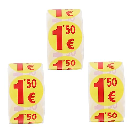 1500Stücke Runder Aufkleber Euro für Supermärkte Selbstklebende für Verkaufsangebote Langlebig und Einfach zu Entfernen von Operitacx