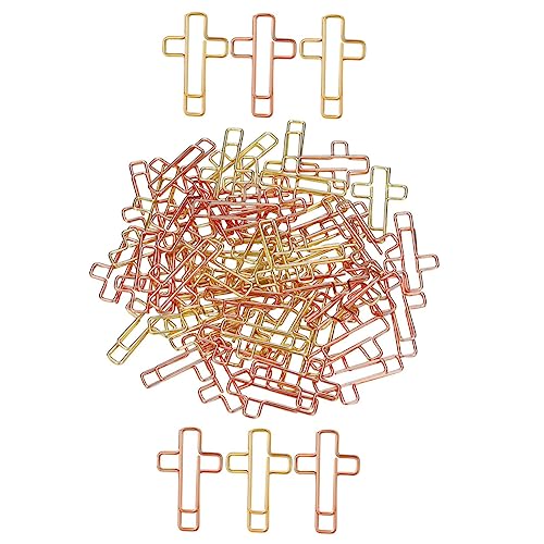 40Stücke Bibelpapier Clips Metallkreuzform Markierklammern für Schulbüro und Zuhause Langlebige Büroklammern für Christen Vielseitig Einsetzbar Lesezeichen und Memo Clip von Operitacx