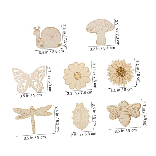 40Stücke Unvollendete Holzfiguren zum Basteln Holzblüten und Tiere Dekorationen mit Jute Seilen für DIY Projekte für Wände und Kränze von Operitacx