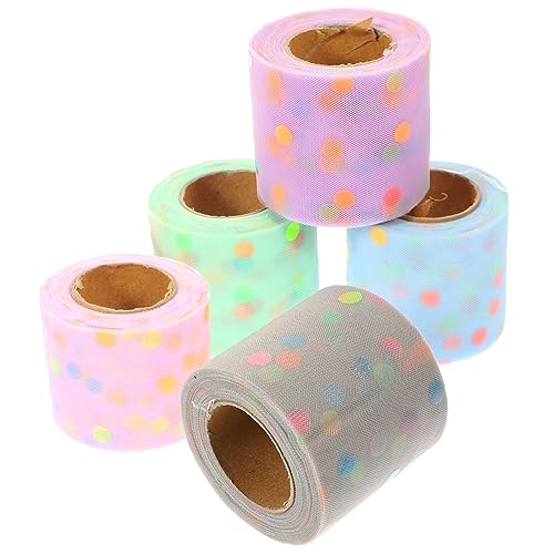 Operitacx Bastelband Durchsichtiges Organzaband 5 Rollen Hochzeitsband Verpackungsband Glitzer-punktdekor Operitacx Bastelband Durchsichtiges Organzaband 5 Rollen Hochzeitsband Verpackungsband Glitzer-punktdekor von Operitacx